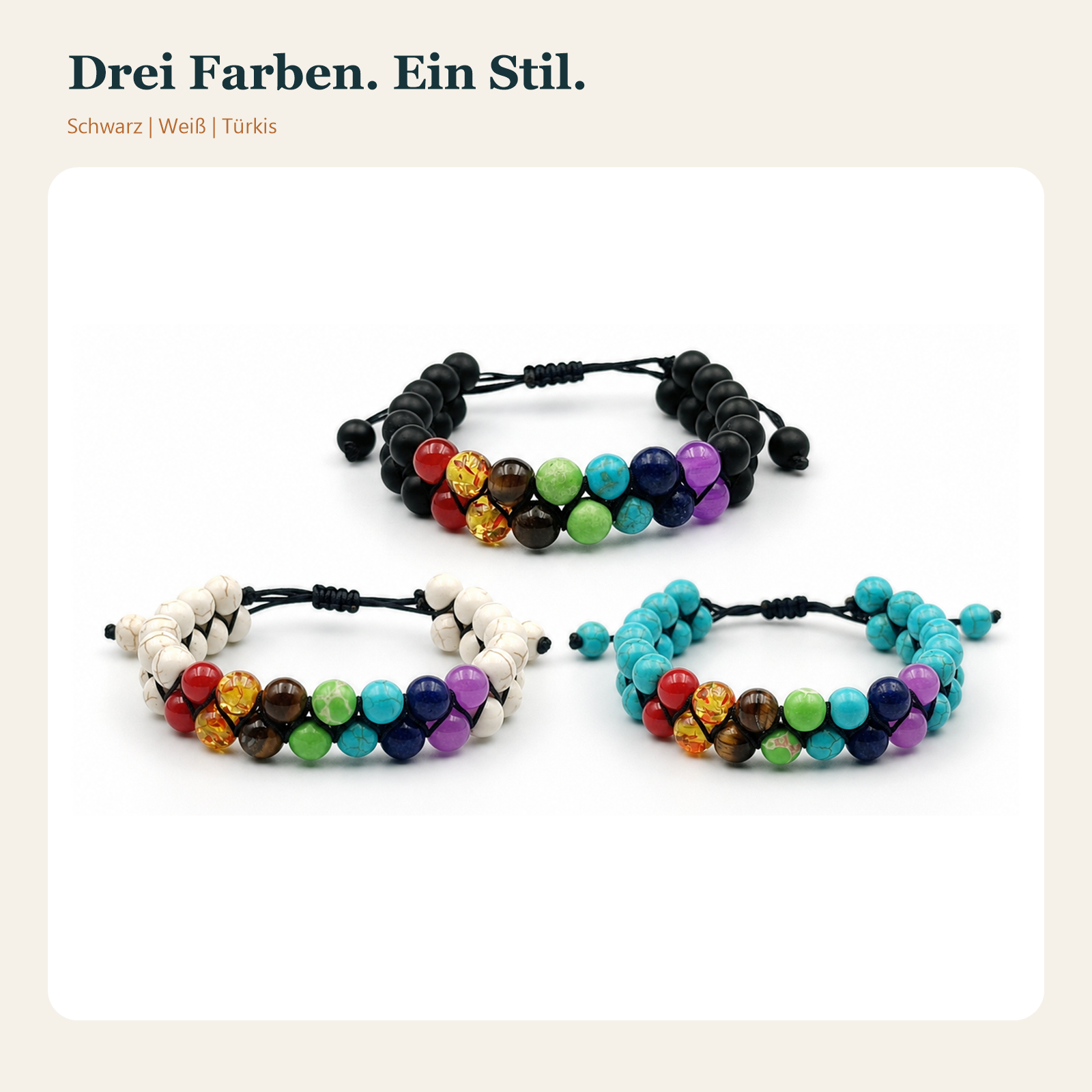 Farbauswahl der Chakra-Doppelarmbänder